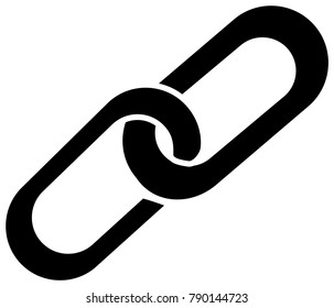 Links icon.  Chains symbol. Relations sign. Add link element. Flat design. Vector Illustration.