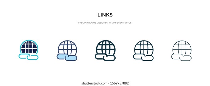 links icon in different style vector illustration. two colored and black links vector icons designed in filled, outline, line and stroke style can be used for web, mobile, ui
