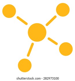 Links icon. Style: flat symbol, yellow color, rounded angles, white background.
