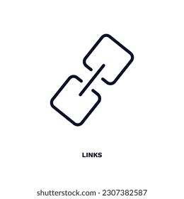 links icon. Thin line links icon from distance learning collection. Outline vector isolated on white background. Editable links symbol can be used web and mobile