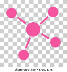 Links icon. Vector illustration style is flat iconic symbol, pink color, transparent background. Designed for web and software interfaces.