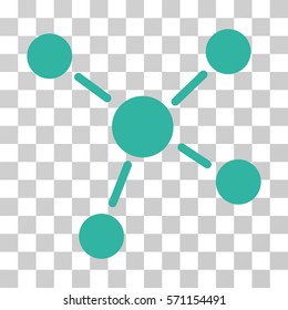 Links icon. Vector illustration style is flat iconic symbol, cyan color, transparent background. Designed for web and software interfaces.