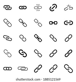 Conjunto de vectores de icono de vínculos. Icono de colección conjunto de signos de cadena.