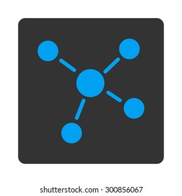 Links icon. Vector style is white and gray colors, flat rounded square button on a white background.