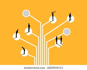 Links, Networks, Recruiting. Business Group on the Tree Roots Network