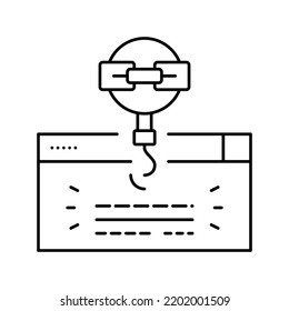 Links mit einem korrekten Ankertext-Symbol-Vektorgrafik. Links mit dem richtigen Ankertext-Zeichen. isoliertes Kontursymbol