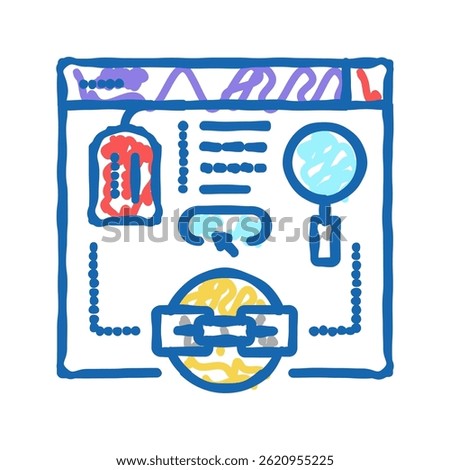 links from relevant site doodle icon sketch vector. links from relevant site sign. isolated symbol illustration