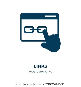 links vector icon. links, link, technology filled icons from flat ways to contact us concept. Isolated black glyph icon, vector illustration symbol element for web design and mobile apps