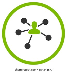 Links vector icon. Style is bicolor flat circled symbol, eco green and gray colors, rounded angles, white background.