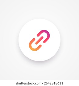 Links web button app, ui. Sign gradient colorful. Social media share a link sign