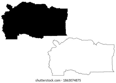 Condado de Linn, Estado de Oregon (condado de los Estados Unidos de América, Estados Unidos de América, EE.UU., EE.UU.), ilustración vectorial del mapa, mapa de Linn