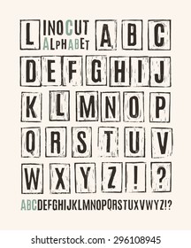 Lino cut alphabet