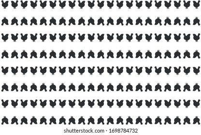 Linocut patterns with the image of a chicken