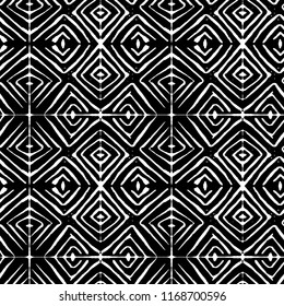 Rector negro de baldosas Linocut rhombus, sin fisuras para textiles, envolturas, artesanías