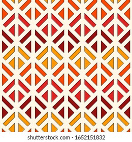 Patrón geométrico sin fisuras de estilo Linocut. Impresión geo-suface mínima. Triángulos repetidos, formas geométricas motivos fondo. Un decorado clásico y sencillo. Papel digital abstracto vectorial