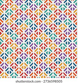 Linocut style geometric seamless pattern. Minimal geo suface print. Repeated triangles, geometrical shapes motif background. Classic simple ornament. Vector abstract digital paper