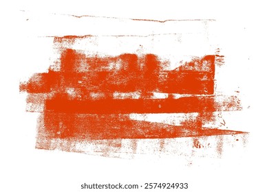 Linocut texture. Ink roller background. Grunge letterpress rectangles. Dry brayer corrosion stripes isolated on white background. Painted relief rusty stains. Vector lino eroded abstract illustration.