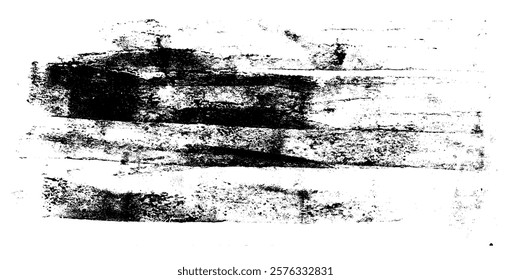 Linocut texture. Ink roller background. Grunge letterpress rectangles. Dry black brayer striped lines isolated on white background. Painted relief stains. Vector lino eroded abstract illustration.