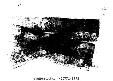 Linocut texture. Ink roller background. Grunge letterpress rectangles. Dry black brayer striped lines isolated on white background. Painted relief stains. Vector lino eroded abstract illustration.