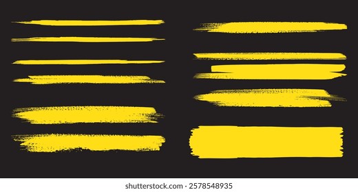 Linocut texture. Ink roller background. Grunge letterpress rectangles. Dry brayer striped lines isolated on dark background. Painted relief stains. Vector lino eroded abstract illustration