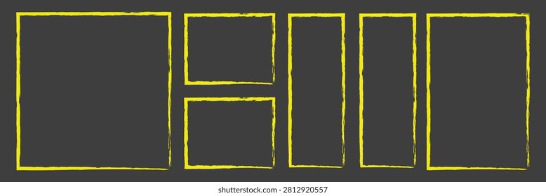 Linocut texture. Ink roller background. Grunge letterpress rectangles. Dry brayer striped lines isolated on dark background. Painted relief stains. Vector line eroded abstract illustration . EPS 10 .
