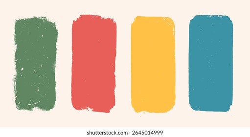 Linocut texture kids bricks. Ink roller callouts background. Grunge letterpress rectangle. Dry brayer stroke isolated on beige background. Painted relief stain. Vector lino abstract illustration.