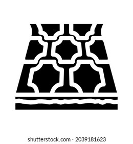 Linoleum-Schicht-Glyph-Symbol Vektorgrafik. Fußbodenschild mit Linoleumschicht. isoliertes Kontursymbol