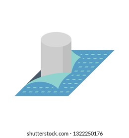 Linoleum or lino floor cover material vector icon. That flexible floor finishing or paving material with texture.
To cut and installation or construction on floor and fit around column and room shape.