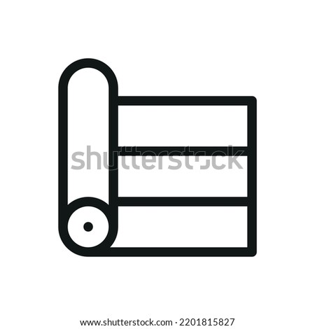 Linoleum roll isolated icon, floor carpet roll vector icon with editable stroke