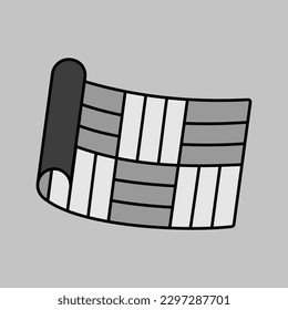 Linoleum roll vector grayscale icon. Construction, repair and building. Graph symbol for your web site design, logo, app, UI