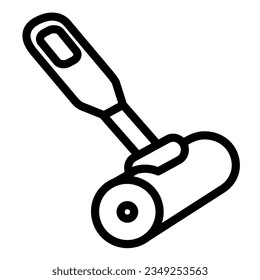 Lint roller line icon. Adhesive roller vector illustration isolated on white. Cleaning roller outline style designed for and app.