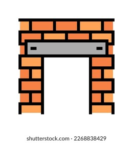 vector de icono de color de la estructura de construcción lintel. signo de estructura de construcción lintel. ilustración de símbolo aislado