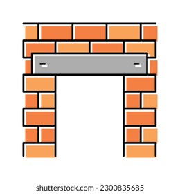 vector de icono de color de la estructura de construcción lintel. signo de estructura de construcción lintel. ilustración de símbolo aislado