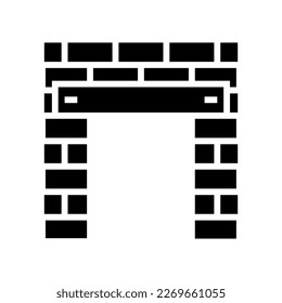 vector de icono de glifo de estructura de construcción lintel. signo de estructura de construcción lintel. ilustración de símbolo aislado