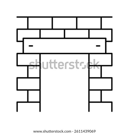 lintel building structure line icon vector. lintel building structure sign. isolated contour symbol black illustration