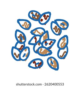 linum grain food doodle icon sketch vector. linum grain food sign. isolated symbol illustration