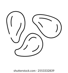 linum grain food line icon vetor. sinal de linum grain food. símbolo de contorno isolado ilustração em preto