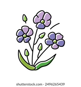linum plant food color icon vector. linum plant food sign. isolated symbol illustration