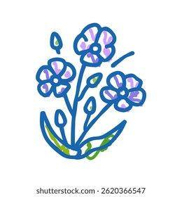 linum plant food doodle icon sketch vector. linum plant food sign. isolated symbol illustration