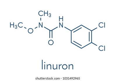 Linuron herbicide molecule. Skeletal formula.