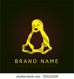 Linux Golden Metallic Logo