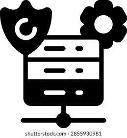 Linux Hosting Semi Solid minimalist Icon Design