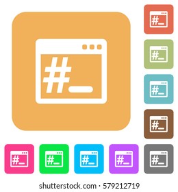 Linux root terminal flat icons on rounded square vivid color backgrounds.