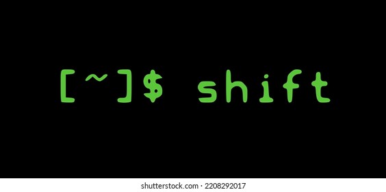 Linux Shell Vector Art For Shift Command On A Command Prompt