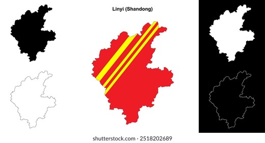 Conjunto de mapas em branco de Linyi