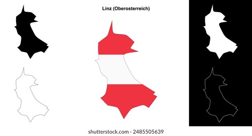 Linz blank outline map set