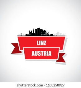 Linz skyline - Austria - vector illustration