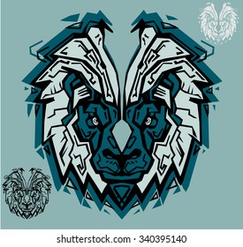 Lion 2. Lion head - vector sign concept illustration. Lion head logo. Wild lion head graphic illustration. Design element.
