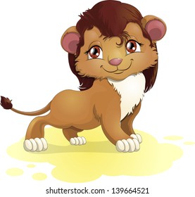 Cartoon Funny Baby Lion Stock Illustration 1297892503