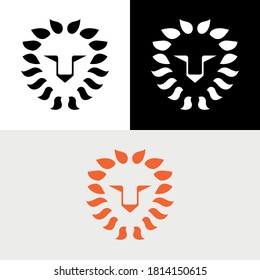 Lion Abstract Flat Logo Design